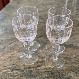 STUART ENGLAND CRYSTAL 4 HAMPSHIRE 4” SHOT,CORDIAL,APERITIF GLASSES. BEAUTIFUL!